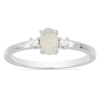 BUY REAL ETHIOPIAN OPAL GEMSTONE CLASSIC RING IN 925 SILVER